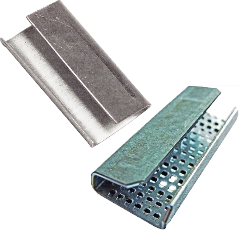 Chape métallique pour la fermeture de feuillard polypropylène, polyester et acier - Largeur 12, 15, 19, 13, 16 mm_0