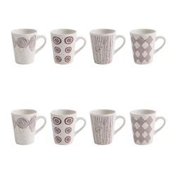 Coffret de 8 tasses Palawan 9 cl terra -  Rouge Rond Porcelaine Table Passion - rouge porcelaine 3106232781315_0