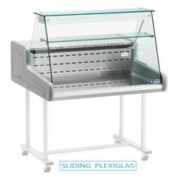 Comptoir-vitrine réfrigéré - vitre droite - SUPER/10-ZD - acier inox AISI 304 - éclairage uniforme_0