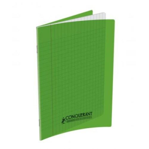 CONQUERANT Lot de 10 Cahier Classique PP piqué 17x22, 32p./16 feuilles 90g/m², Séyès, coloris vert - 3020120002941_0