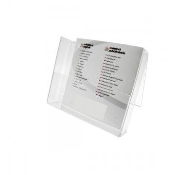 E-017 PD - Porte-brochure plexi A4 - Designplex - Dimensions poche 22x5 cm_0