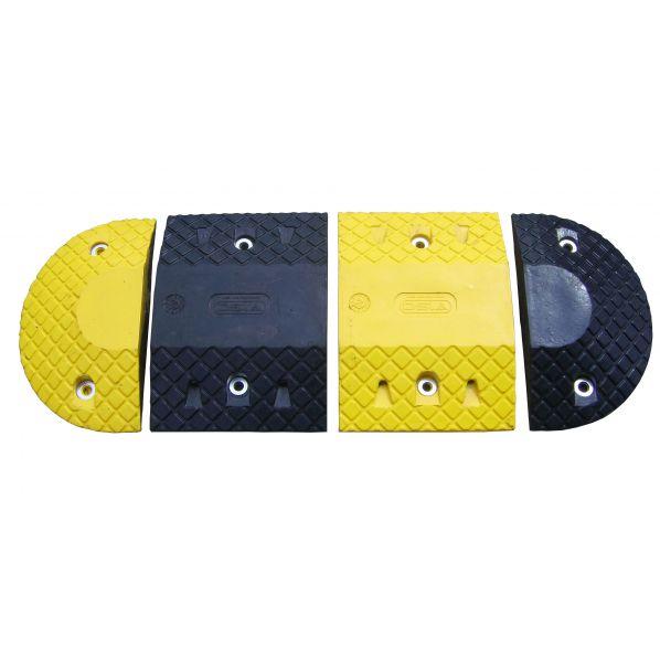 Ralentisseur modulaire 20 tonnes - H. 70mm - Zone de circulation 15 km/h - Avec réflecteurs nocturnes - Marque Rolléco_0
