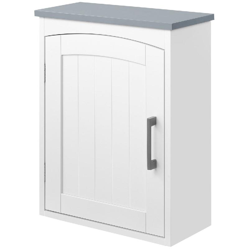 Helloshop26 - Armoire murale salle de bain wc suspendue 41 x 18,5 x 52 cm étagère réglable gain de place épuré design en MDF blanc 21_0001902 - b_0