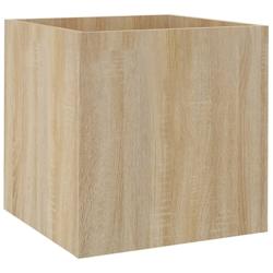 Helloshop26 - Jardinière bac lit surélevé plantes fleurs terrasse jardin sonoma 40 x 40 x 40 cm bois d'ingénierie marron 02_0038724 - 3000217662913_0