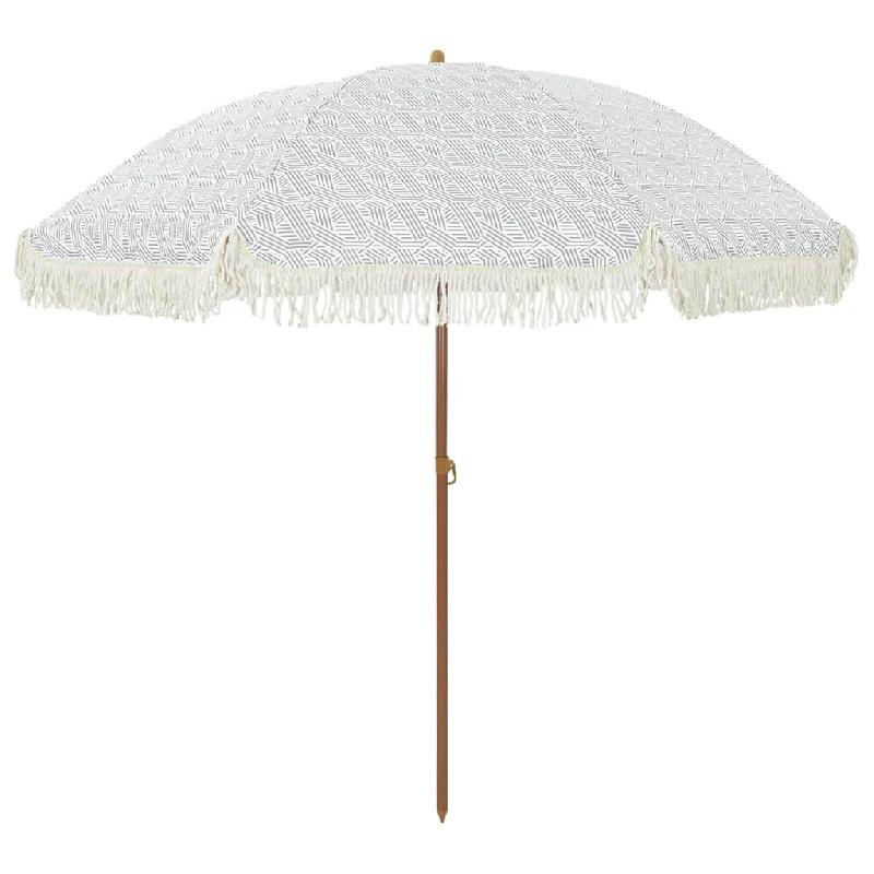 Helloshop26 - Parasol de plage moderne inclinable 205 x 205 x 210 cm pratique léger design en polyester gris 02_0058873 - gris 3000240825873_0