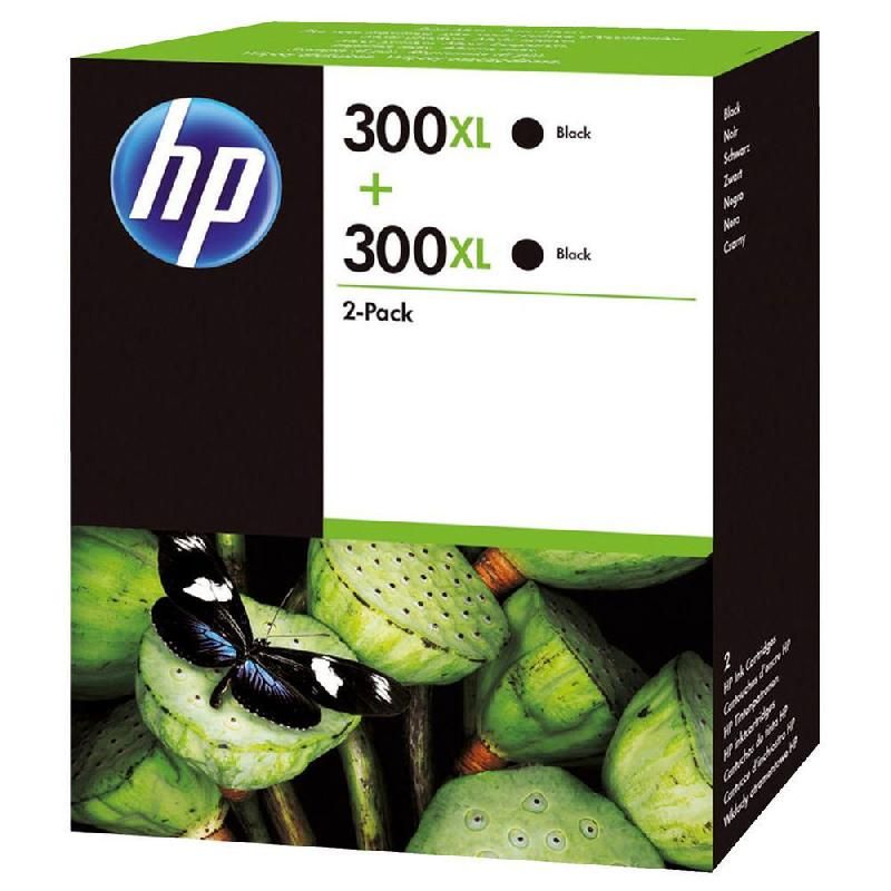 HEWLETT PACKARD CARTOUCHE D'ENCRE 300XL (D8J43AE) - PACK DE 2 - GRANDE CAPACITÉ - COULEUR: NOIR (LOT DE 2 CARTOUCHES)