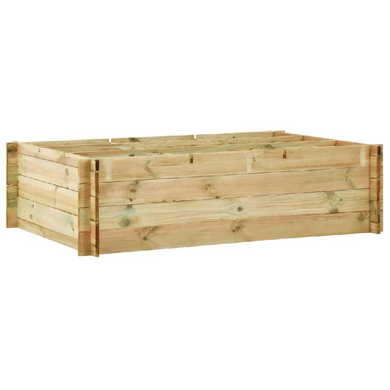 JARDINIÈRE LIT SURÉLEVÉ PLANTES FLEURS JARDIN 150 X 100 X 40 CM BOIS IMPRÉGNÉ 02_0000911_0