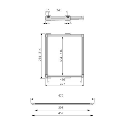 KIT DE COULISSES ET TRINGLES POUR PANTALONS MOKA EMUCA POUR MODULE 800 MM FINITION COULEUR MOKA EMUCA