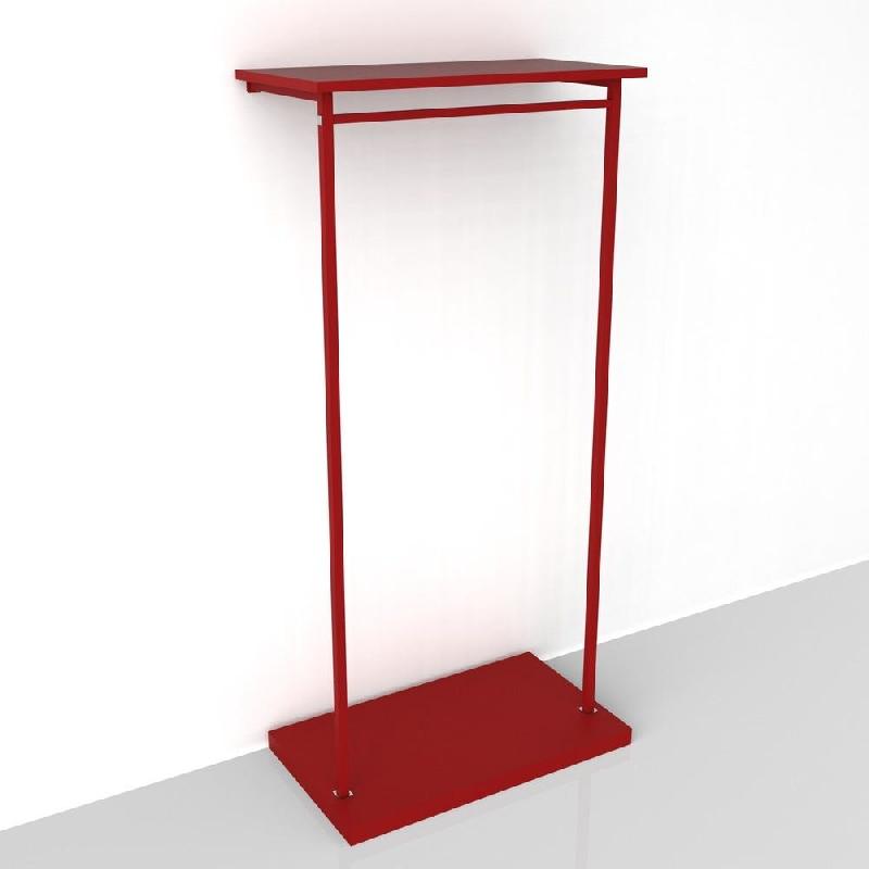 Kit structure penderie + tablette rouge - L70xP40xH146cm - Tube carré_0