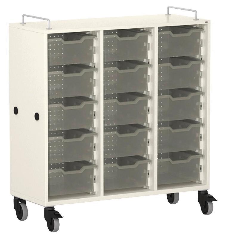 MEUBLE À BACS SHIFT+ LANDSCAPE MÉLA - BLANC GRIS - BLEU SAPHIR - MANUTAN COLLECTIVITÉS