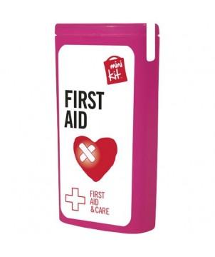 MINIKIT PREMIERS SECOURS - MAGENTA - KITS DE PREMIERS SECOURS PUBLICITAIRES