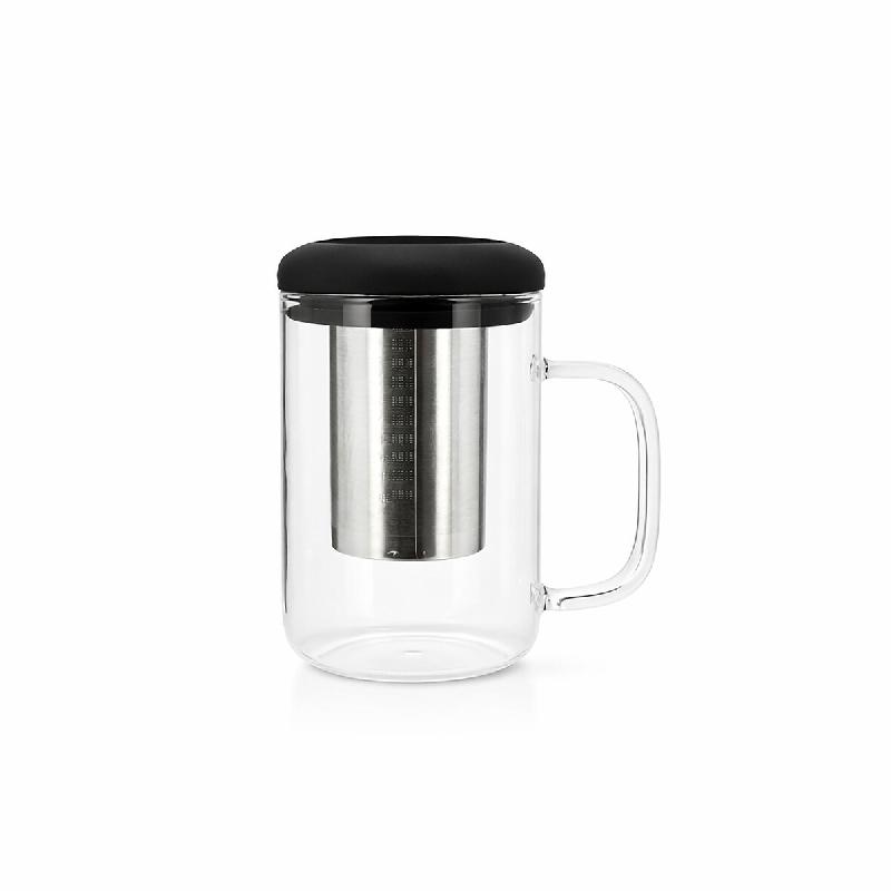 Ogo Living - Tisanière fusion 500ml en verre borosilicate avec couvercle silicone - 3256391047248_0
