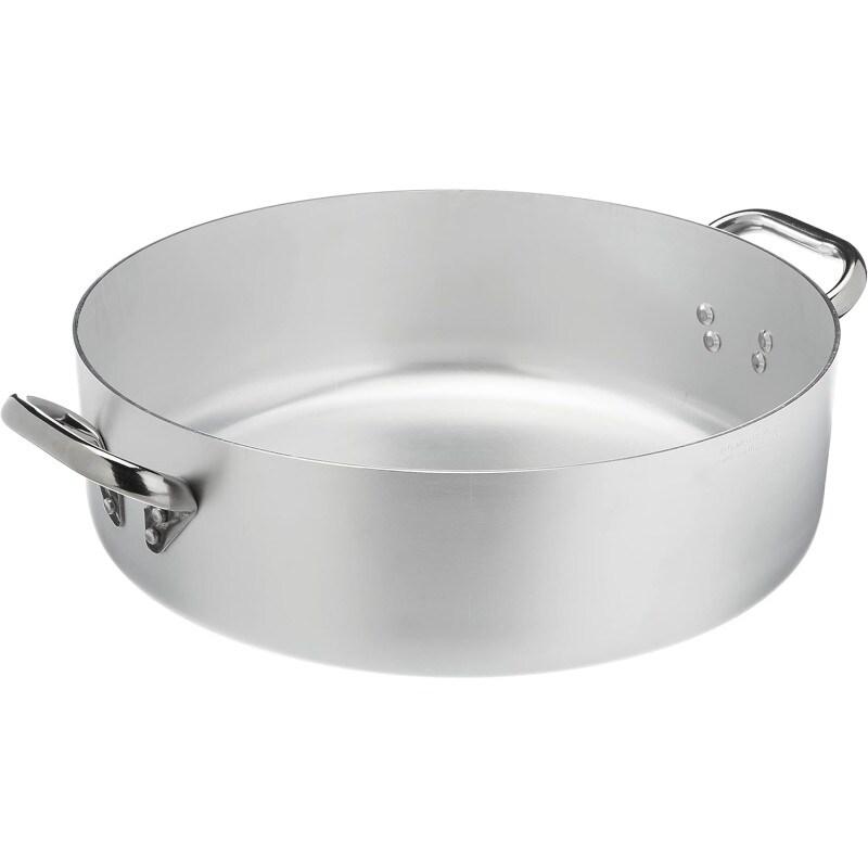 Pentole Agnelli casserole basse ø 55 aluminium 2 poignées inox - aluminium 8007441017675_0