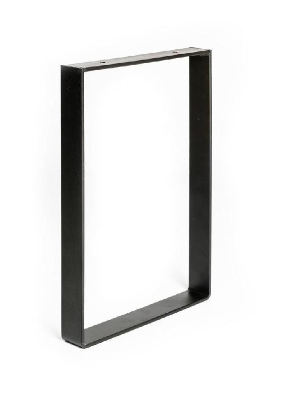 Pied pour meubles, tables et bars rectangle rei à visser acier mat noir