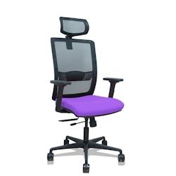 Piqueras y Crespo Silla Haches traslack malla negra asiento bali lila brazos 2D ruedas 65mm cabecero regulable - violet multi-matériau 395TKM840B82B2_0