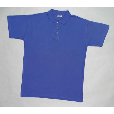 Polo à manches courtes 100% coton bleu roi, taille M_0