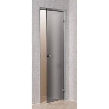 Porte pour hammam transparente 80 x 190 cm - cadre en aluminium - verre trempé sécurisé 8 mm - fabrication européenne_0