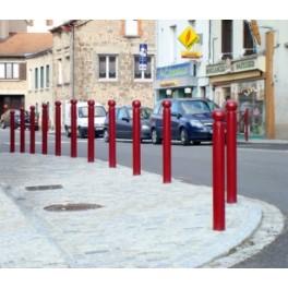 Poteau fixe déco - Ø 76 ou 114 mm - pommeaux décoratifs en fonte - finition peinture RAL - Fixation par scellement_0