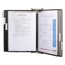 PROTÈGE-DOCUMENTS PIVOTANT MURAL TARIFOLD STÉRIFOLD PVC A4 10 POCHETTES - 20 VUES - COLORIS NOIR