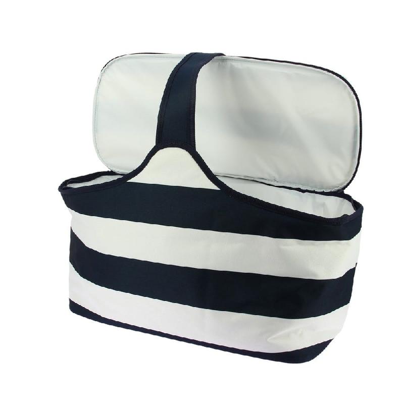 Sac isotherme rayé bleu blanc  54x26x32.5 cm - par 8_0