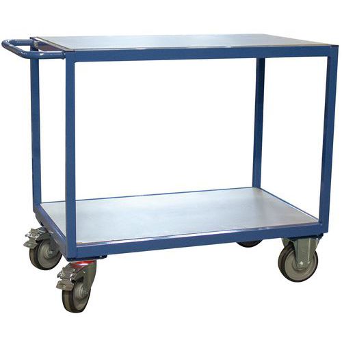 SERVANTE FIMM 400 KG 2 PLATEAUX 1000X600 MM MÉLAMINÉ GRIS - FIMM