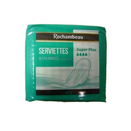 SERVIETTE HYGIÈNIQUE SUPER PLUS À AILETTES (VENDU PAR 12)