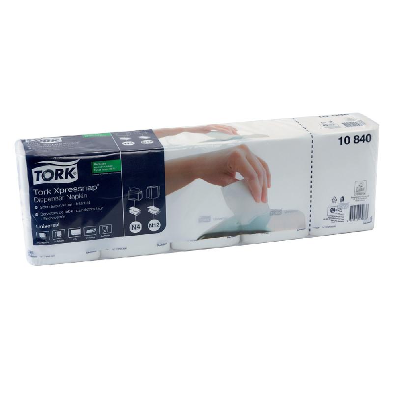 SERVIETTES SNACK UNIVERSAL TORK XPRESSNAP® N4, PLIAGE 1/4, LE PAQUET DE 1125 SERVIETTES, 10840