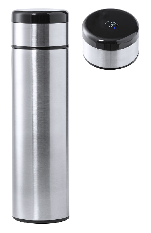 Thermos avec thermomètre tactile LED - Double paroi inox - 500 ml avec infuseur à thé_0