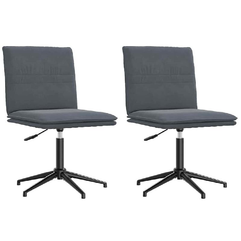 VidaXL Chaises à manger lot de 2 Gris foncé Velours Modèle Delvane - 3315368_0