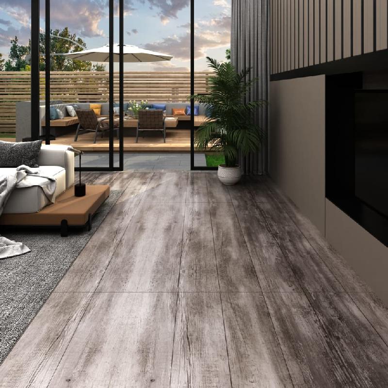 Vidaxl planche de plancher pvc autoadhésif 5,21 m² 2mm marron bois mat 330196_0