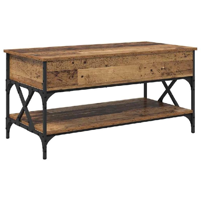 VidaXL Table basse Bois Ancien 100 x 50 x 50 cm Bois d'ingénierie Modèle Helios Compact - 883041_0