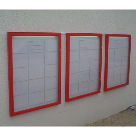 Vitrines extérieures Ht 1350 x 1000 mm - Aluminium - Plexi choc ou verre sécurit - Fabrication française_0