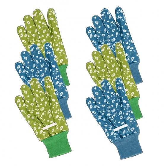 Esschert Design JB001P - Gants de jardinage légers verts et bleus_0