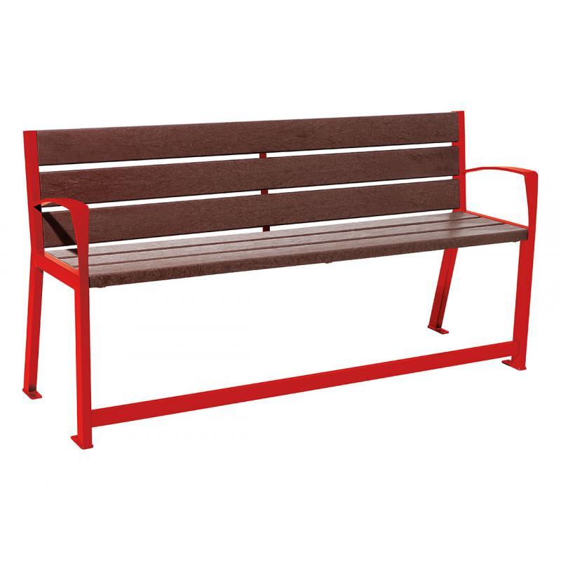 Banc public Sénior Silaos - acier et plastique recyclé - assise réhaussée et confortable_0