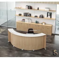 Banque d'accueil courbe Glass - Quadrifoglio - Design élégant et courbé_0