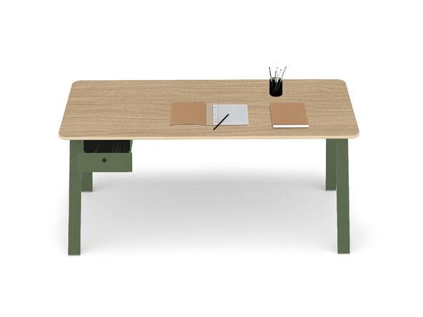 Bureau individuel Gradia Plus - plateau aux coins arrondis - piètement métallique en A - 9 finitions de plateaux - 4 finitions de pieds - Garantie 3 ans_0
