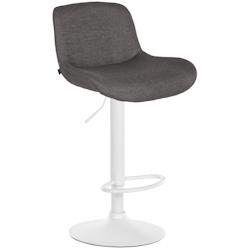 CLP Tabouret de bar Solon blanc Gris foncé/Tissu - gris textile 326116_0