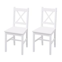 Décoshop26 - Lot de 2 chaises de cuisine design rustique en bois de pin blanc 04_0007353 - blanc 3000262073849_0