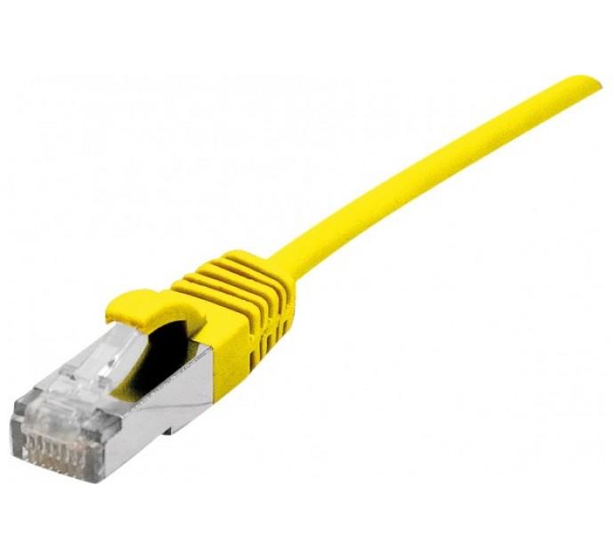 Dexlan cordon RJ45 CAT 6A S/FTP ultra-fin LS0H jaune - 10 m - 44% gain de place - débit 10 Gbps_0