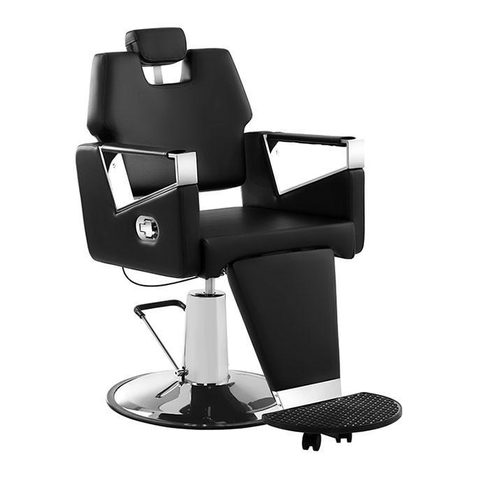 FAUTEUIL SIÈGE DE COIFFURE HAUTEUR RÉGLABLE DOSSIER ET APPUI DE TÊTE ADAPTABLES SOLIDE STRUCTURE MÉTALLIQUE NOIR 14_0001625_0