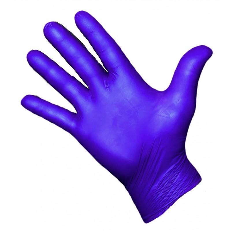 Gant nitrile non poudré cobalt taille L - 240 mm - boîte de 100 - 3 gr - haute résistance chimique et perforation_0