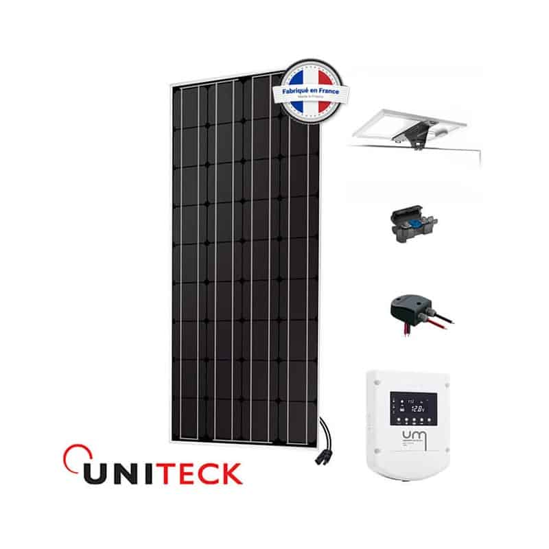 Kit solaire nautisme 100W 12V UNITECK inclinable - Panneau monocristallin, régulateur MPPT et support portique_0