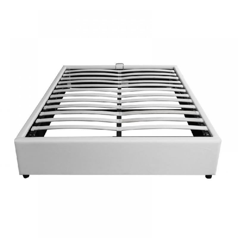 LIT COFFRE DORRES 140X190CM SOMMIER RELEVABLE BLANC_0