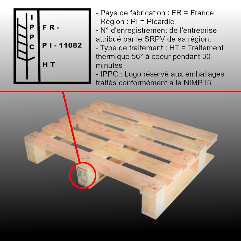 Palette 80X120 Neuve en Bois pour Charges Très Légères