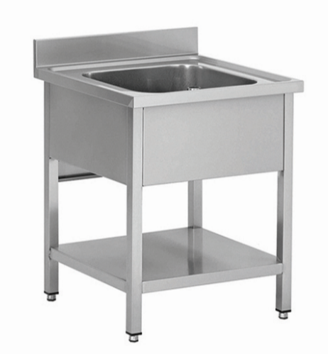 Plonge 1 bac professionnel en inox 800x700x850+100mm - THSTR87BM1_0