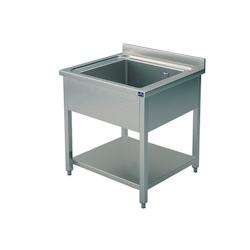 Plonge, 1 Bac, Sur Piètement, Avec Étagère Inférieure, 700X700 mm - Mastro - 7864909043567_0