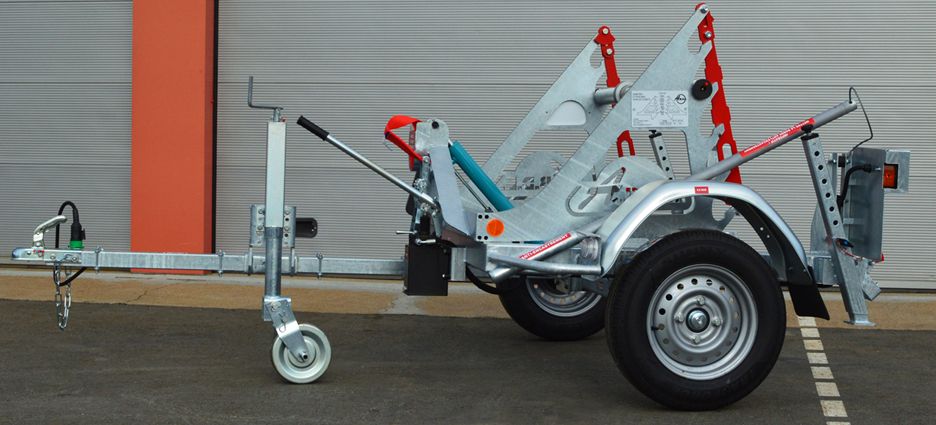 Remorque porte-touret RD 75 TF - PTAC 750 kg - Touret 1250 à 1650 mm_0