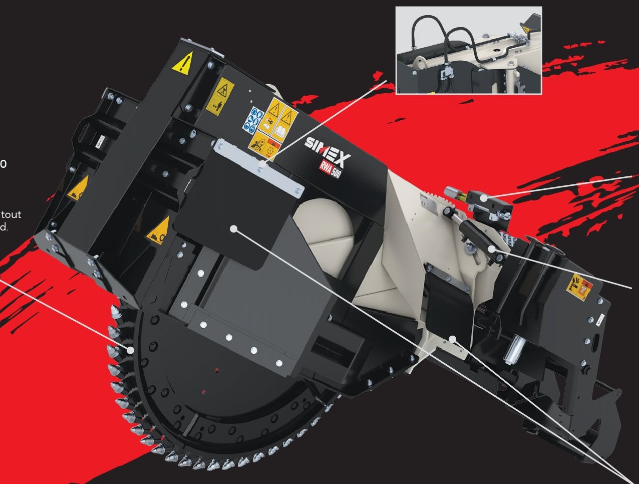 Scies à rocher autonivelante, garantissant une profondeur de fouille constante - Simex RW 150_0