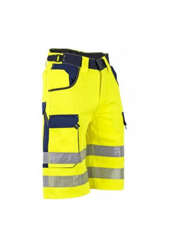 Short haute visibilité jaune BOUGIE - Normes EN ISO 20471 Classe 2 - Multipoches et renforts_0