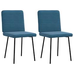 VidaXL Chaises à Manger Lot De 2 Bleu Velours - bleu 4101143_0